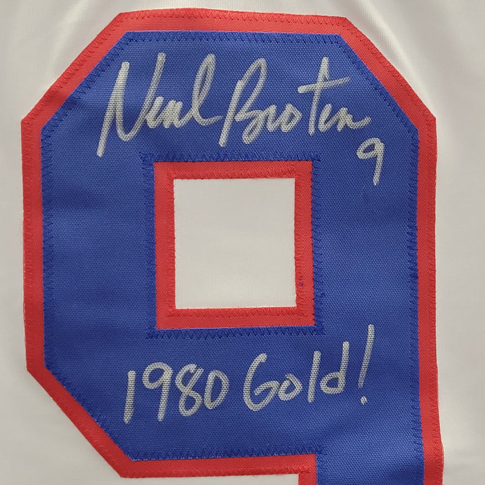 Neal Broten Signed White 1980 USA Player Hockey Jersey w/ Inscription