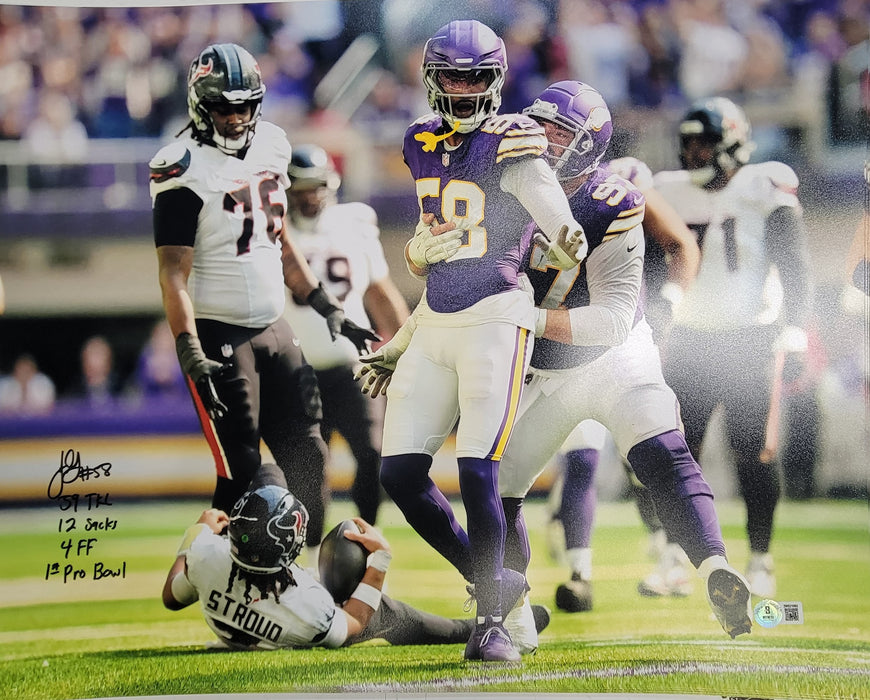 Jonathan Greenard #4 Signed & Inscribed 16x20 Photo