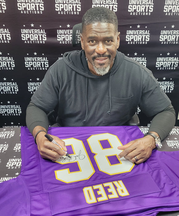 Jake Reed Signed Purple Player Football Jersey