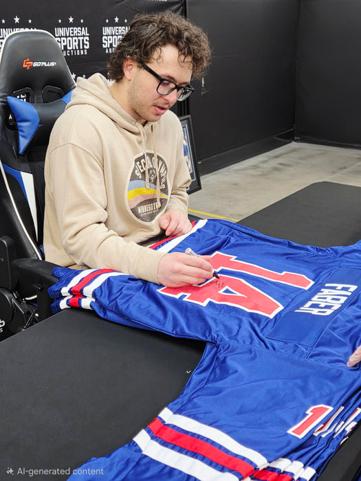 Brock Faber Signed Blue USA Player Hockey Jersey