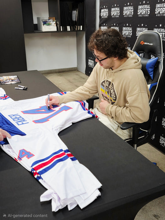 Brock Faber Signed White USA Player Hockey Jersey