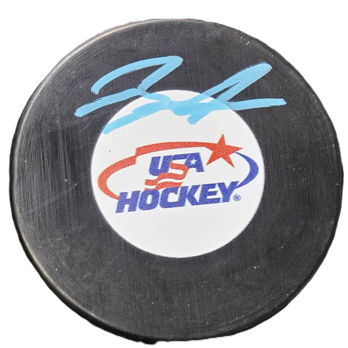 Brock Faber Signed USA Puck