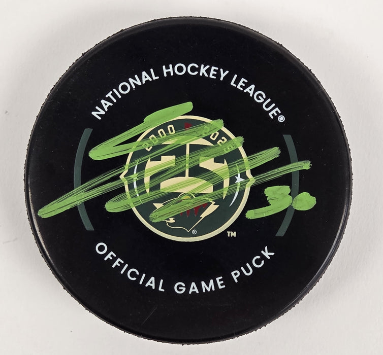 Jesper Wallstedt Signed Puck