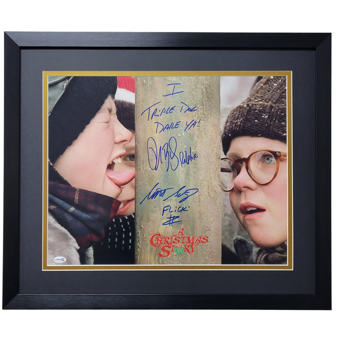 Scott Schwartz (Flick) & Peter Billingsley (Ralphie) Signed & Professionally Framed 16x20 Photo