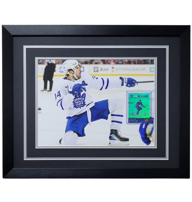 Auston Matthews Professionally Framed 11x14 Photo w/ Rookie Card
