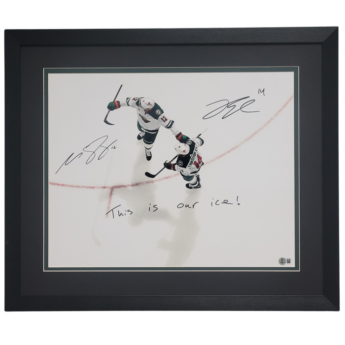 Matt Boldy & Joel Eriksson Ek Signed, Inscribed & Professionally Framed 16x20 Photo