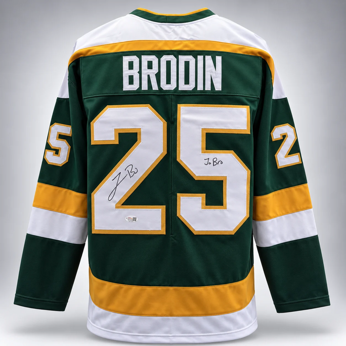 Jonas Brodin Signed Player Green Retro Hockey Jersey