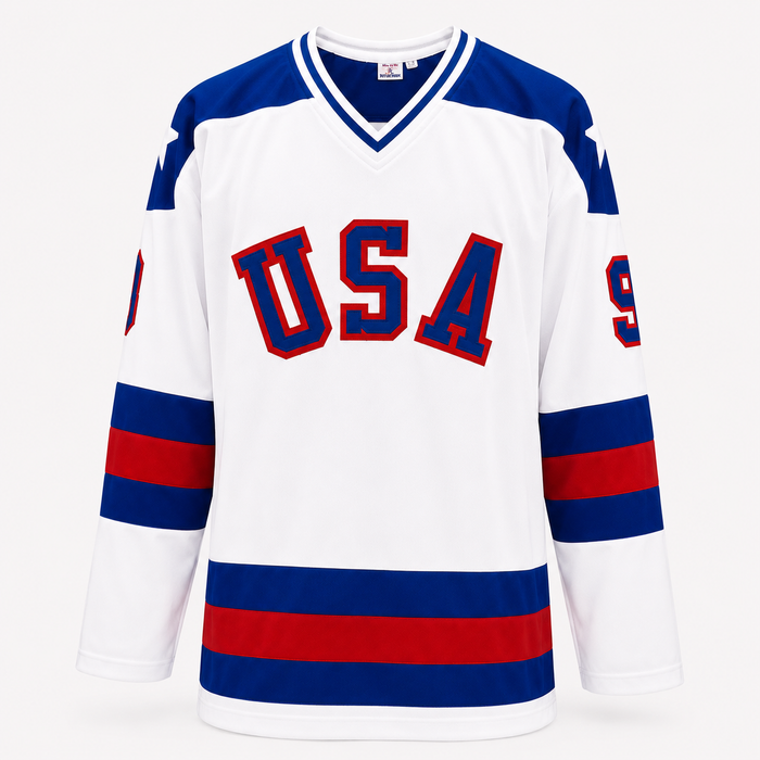 Neal Broten Signed White 1980 USA Player Hockey Jersey w/ Inscription