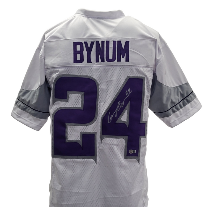 Cam Bynum Signed White Out Player Football Jersey