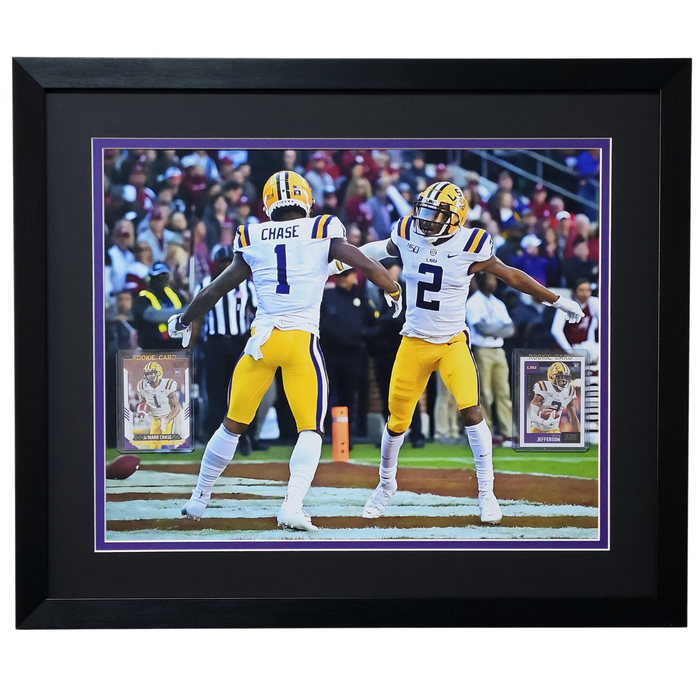 Justin Jefferson & Ja'Marr Chase Professionally Framed 16x20 Rookie Card Display