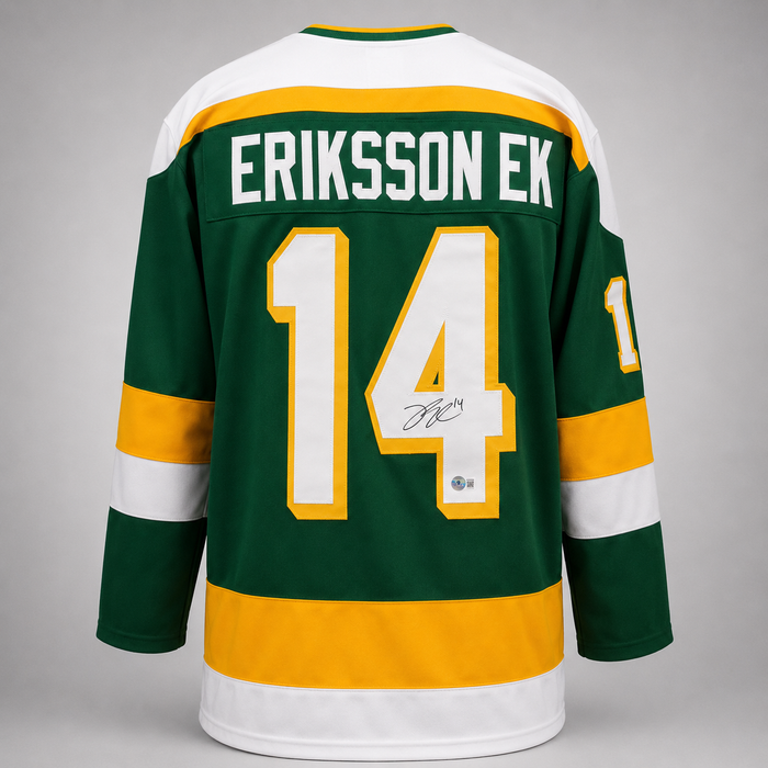 Joel Eriksson Ek Signed Green Retro Player Hockey Jersey