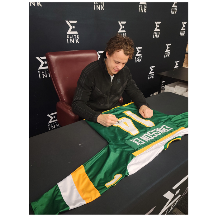 Joel Eriksson Ek Signed Green Retro Player Hockey Jersey