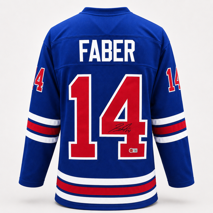 Brock Faber Signed Blue USA Player Hockey Jersey