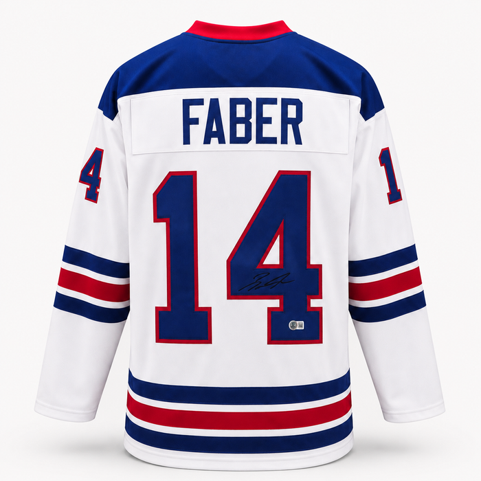 Brock Faber Signed White USA Player Hockey Jersey