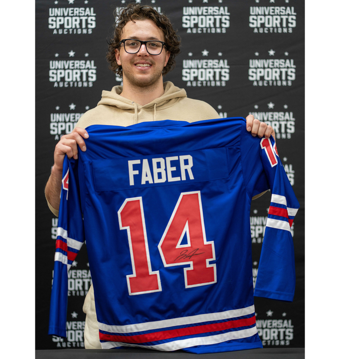 Brock Faber Signed Blue USA Player Hockey Jersey