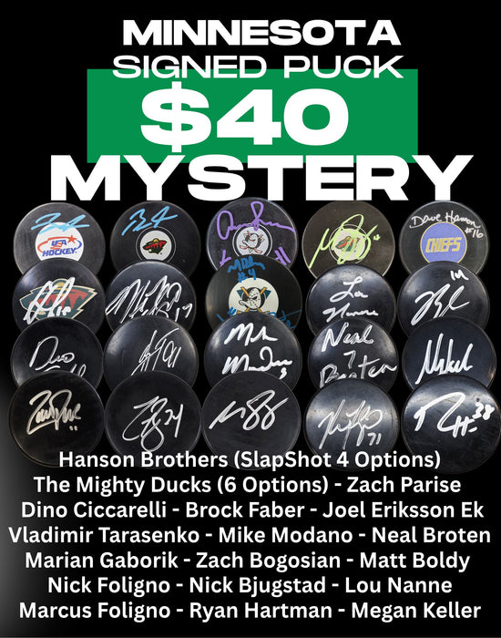 Signed Mystery Hockey Puck- Wild Games