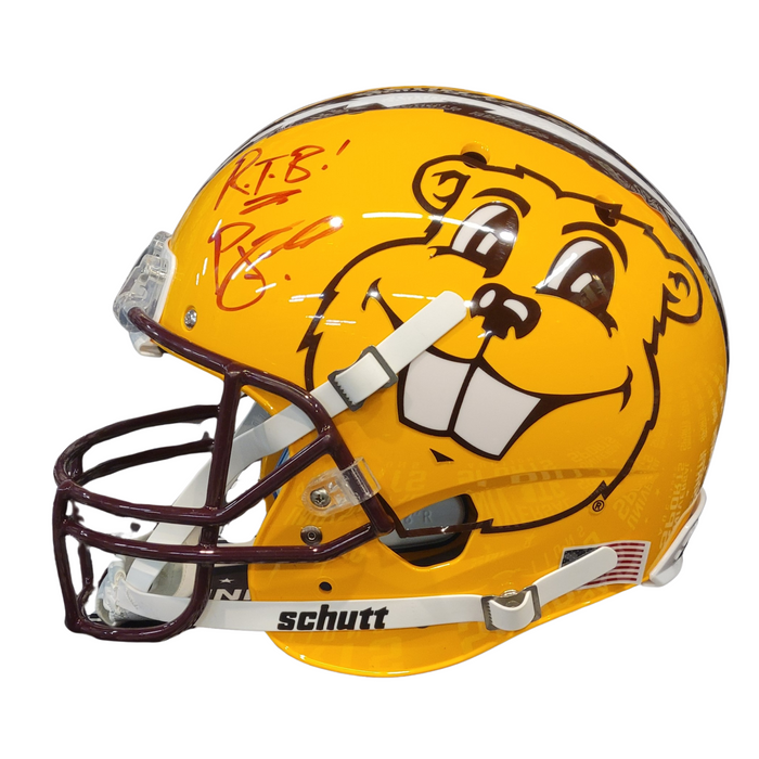 PJ Fleck Signed Yellow Full Size Gophers Helmet w/ RTB