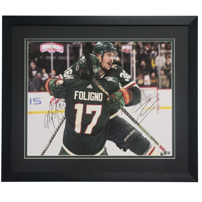 Marcus Foligno & Mats Zuccarello Signed & Professionally Framed 16x20 Photo