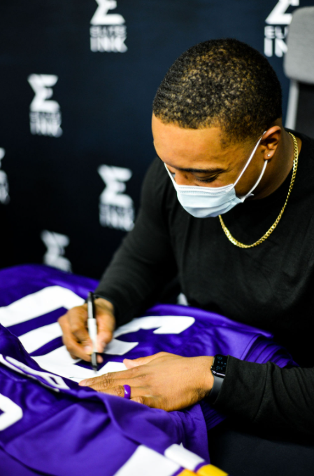 CJ Ham Signed Purple Player Football Jersey