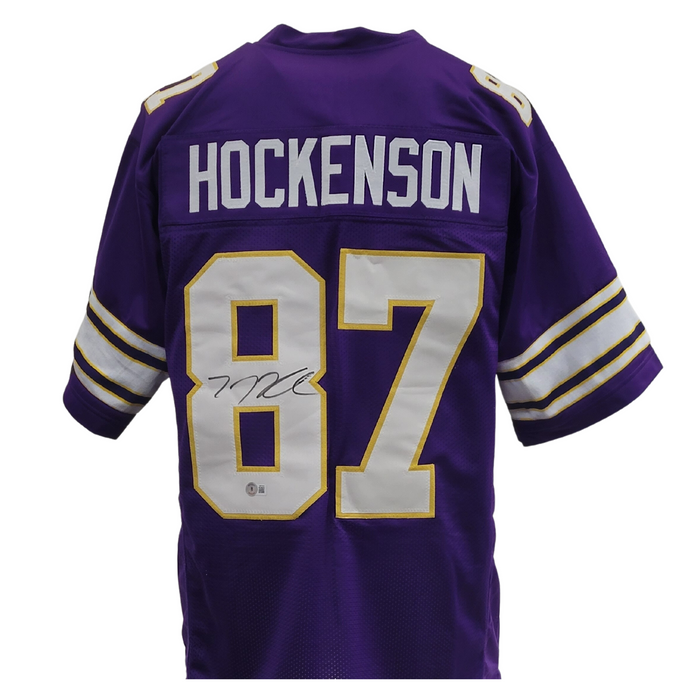 TJ Hockenson Signed Player Throwback Purple Football Jersey