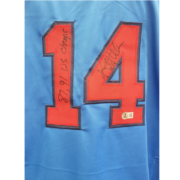Kent Hrbek Signed Player Light Blue Jersey w/ Inscriptions