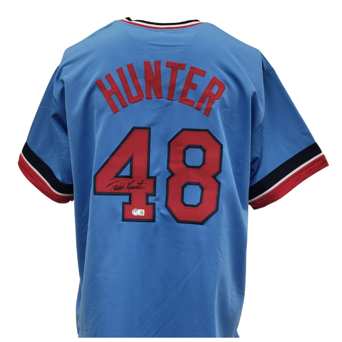 Torii Hunter Signed Player Light Blue Baseball Jersey