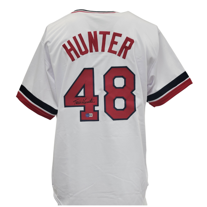 Torii Hunter Signed Player White Baseball Jersey
