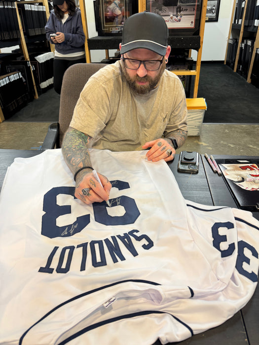 The Sandlot Cast Signed White Player Baseball Jersey