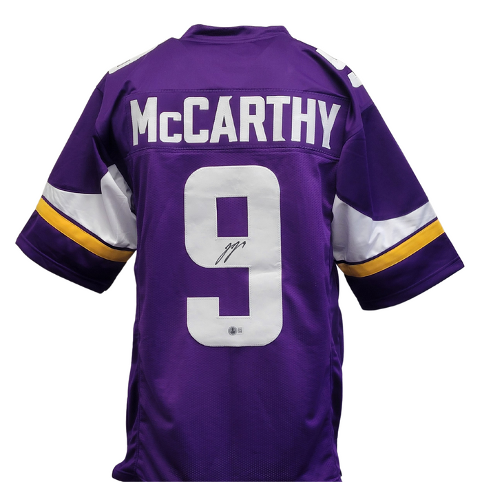 JJ McCarthy Signed Purple Player Football Jersey