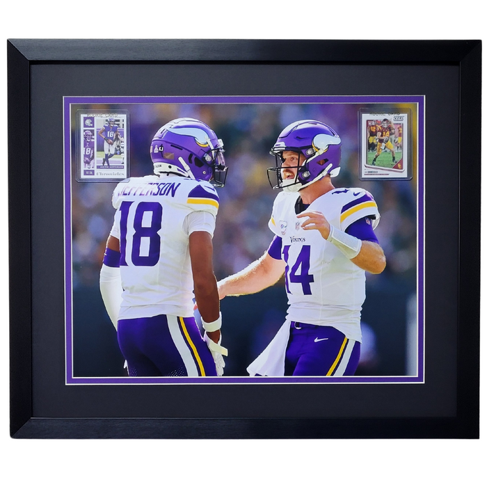 Justin Jefferson & Sam Darnold Professionally Framed 16x20 Rookie Card Display