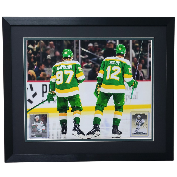 Kirill Kaprizov & Matt Boldy Professionally Framed 16x20 Rookie Card Display #1