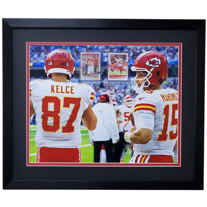 Travis Kelce & Patrick Mahomes Professionally Framed 16x20 Card Display