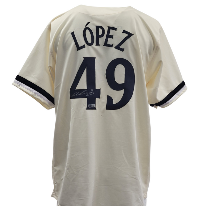 Pablo Lopez Signed Player Cream Baseball Jersey