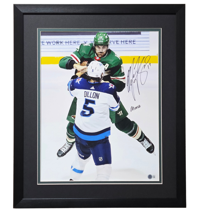 Marcus Foligno Signed & Professionally Framed 16x20 Photo w/ Inscription 'Moose'