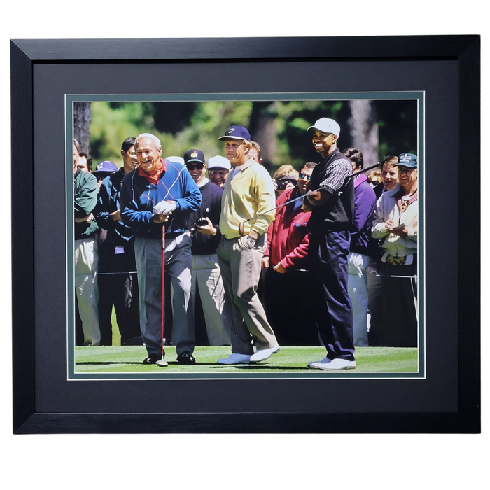 Arnold Palmer, Jack Nicklaus & Tiger Woods 1996 Masters Professionally Framed 16x20