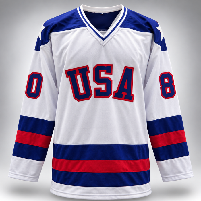 1980 USA Miracle On Ice Signed White Player Hockey Jersey- 17 Signatures w/ 1 Inscription