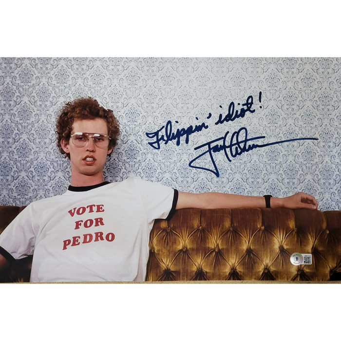 Napoleon Dynamite Couch 'Flippin' Idiot!' Signed 11x17 Photo