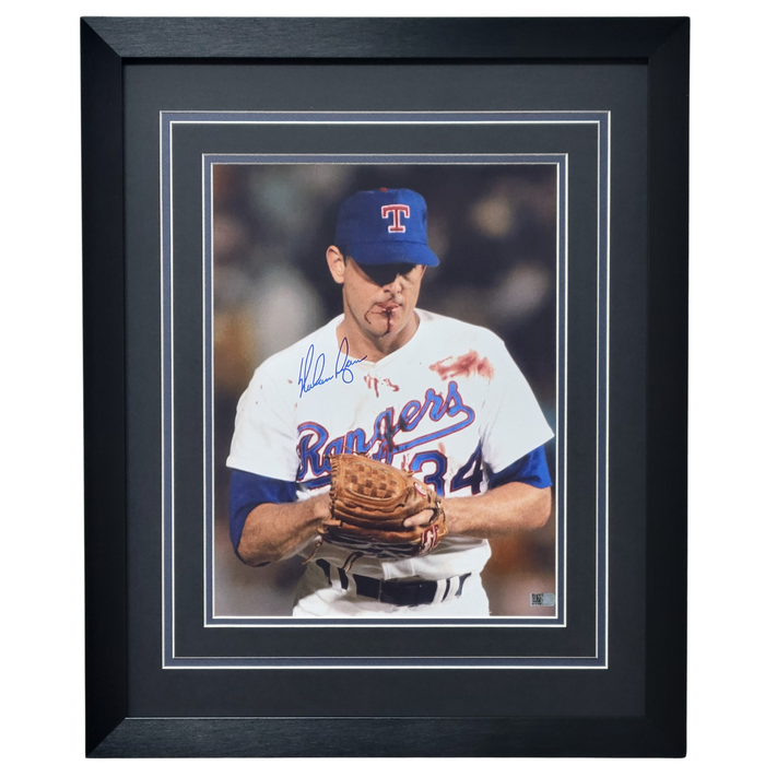 Nolan Ryan 'Bloody Face' Signed & Professionally Framed 11x14 No Ticket