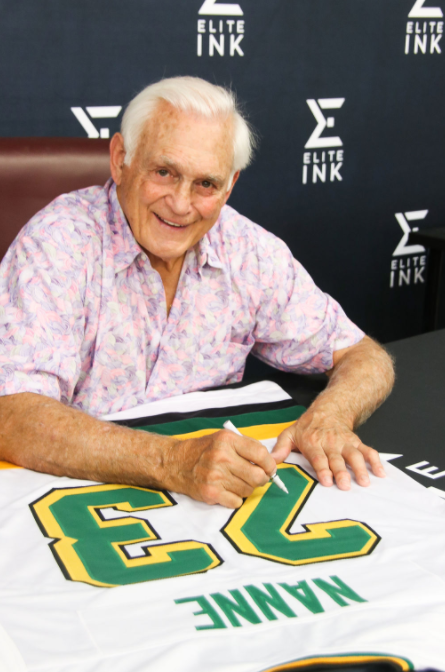 Lou Nanne Signed Player White Hockey Jersey
