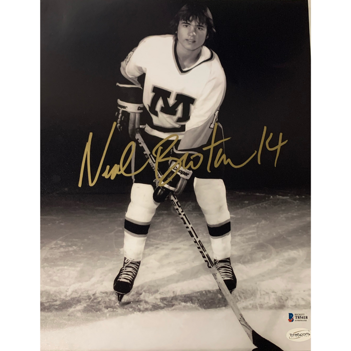 Neal Broten Signed U of M B&W 11x14 Photo