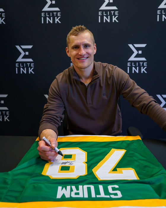Nico Sturm Signed Green Retro Player Hockey Jersey