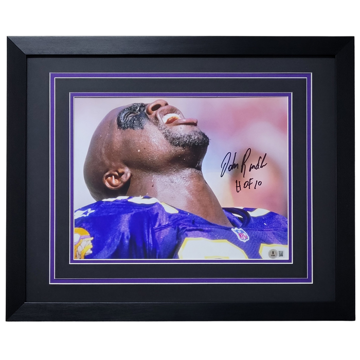 John Randle 'Yelling' Signed & Professionally Framed 11x14 Photo #5 w/ 'HOF 10'