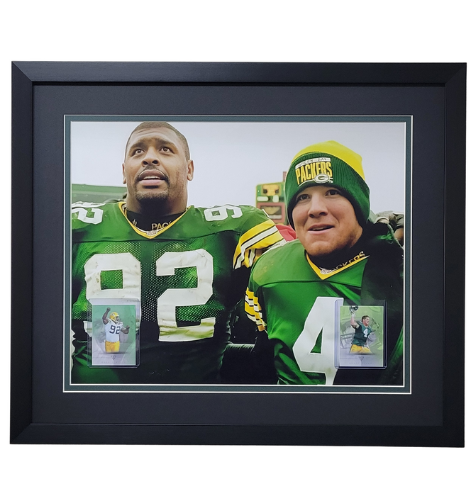 Reggie White & Brett Favre Professionally Framed 16x20 Tribute Card Display