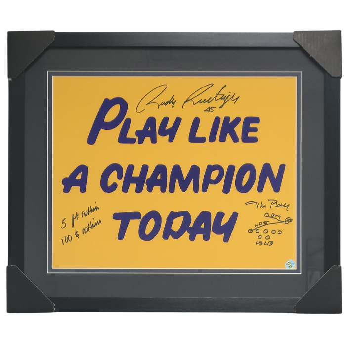 Rudy Ruettiger Signed & Professionally Framed 16x20 Photo w/ Multiple Inscriptions