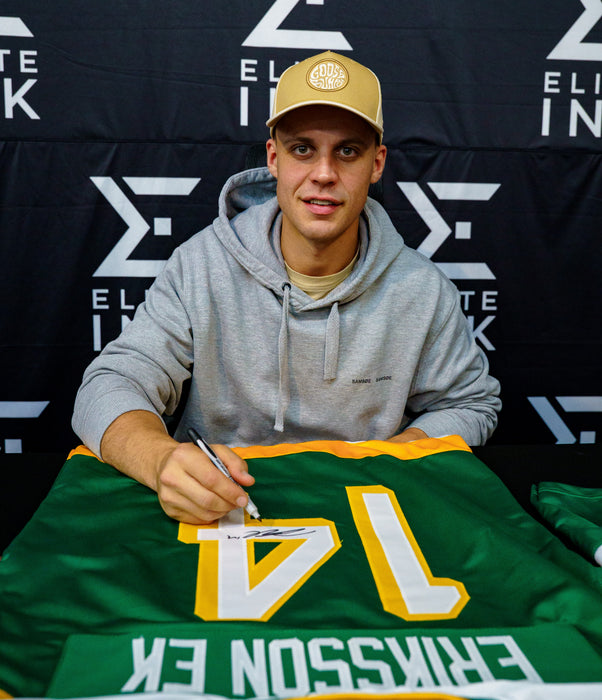 Joel Eriksson Ek Signed Green Retro Player Hockey Jersey