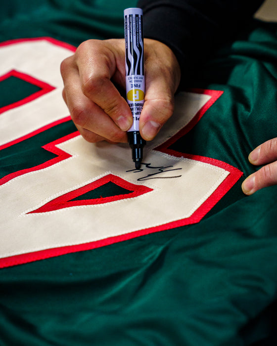 Jared Spurgeon Signed Green Player Hockey Jersey