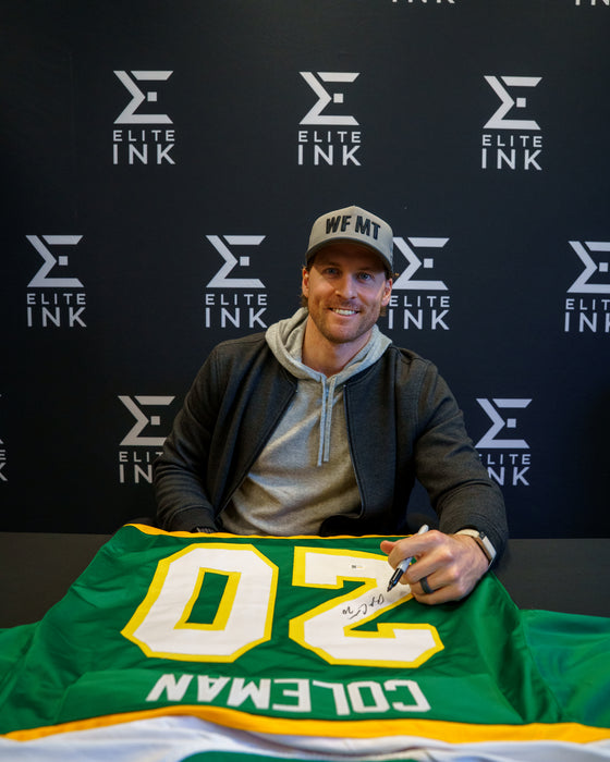 Blake Coleman Signed Green Retro Player Hockey Jersey