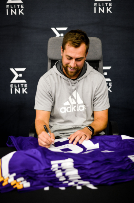 Adam Thielen Signed Purple Player Football Jersey