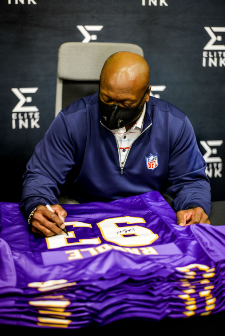 John Randle Signed Purple Player Football Jersey w/ 'HOF 10'
