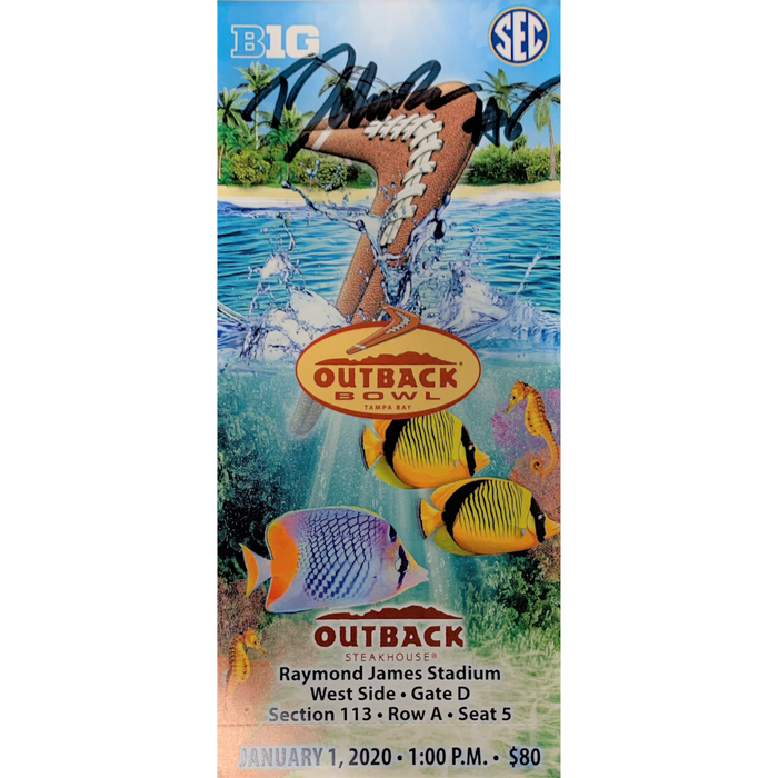 Tyler Johnson Signed Authentic Outback Bowl Ticket